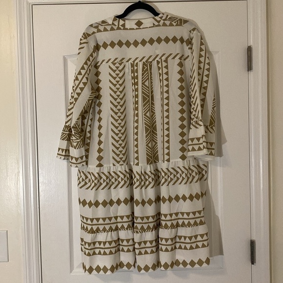 Silk & Salt Women Tunic Geometric Printed dress 3/4 Sleeves Size Medium EUC - Picture 10 of 14